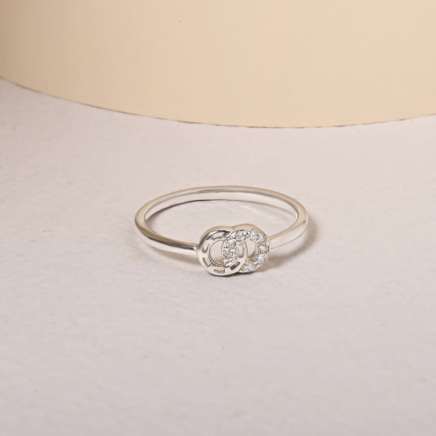 Linked Radiance CZ Silver Ring