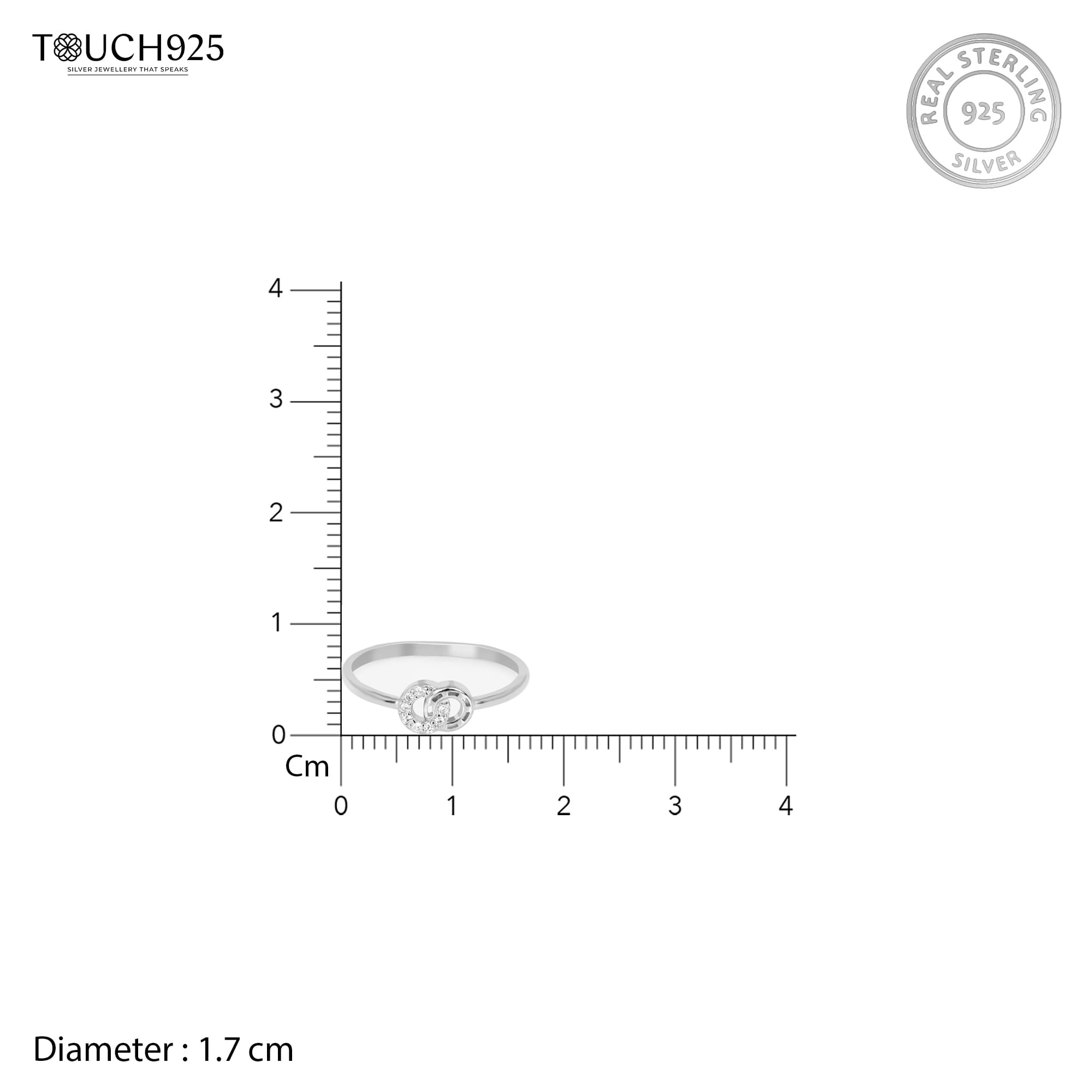Linked Radiance CZ Silver Ring