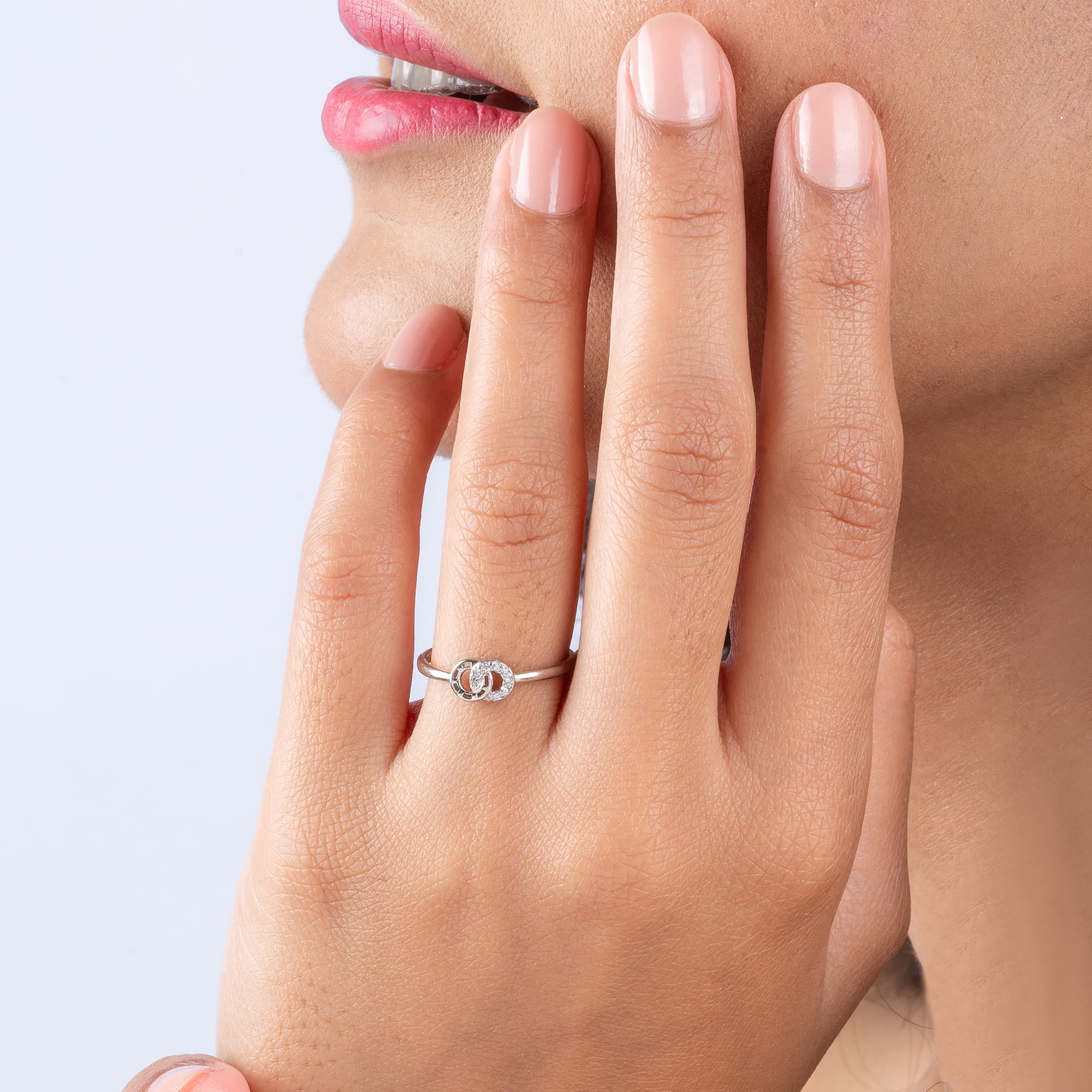 Linked Radiance CZ Silver Ring