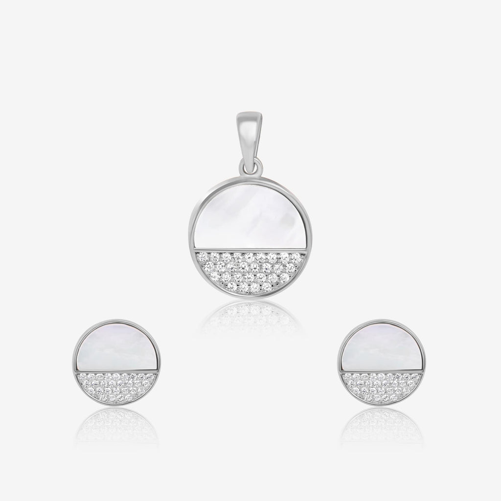 Ivory Elegance Circle Pendant Set