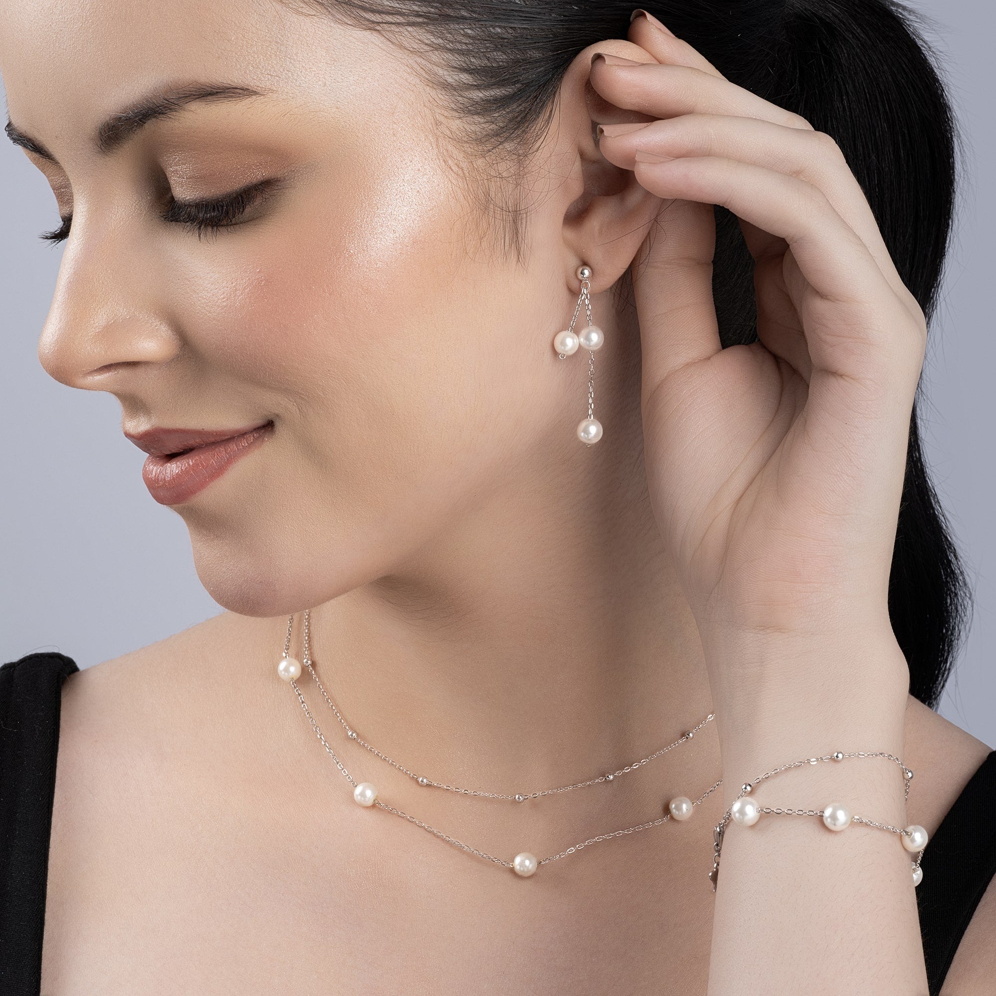 Layered Pearl Jewellery Set