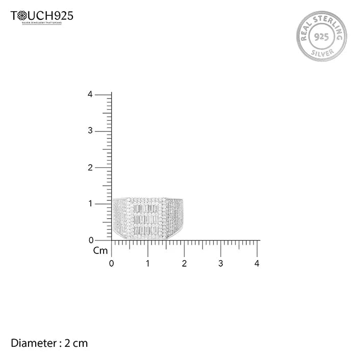 Gleaming CZ Band Ring - Touch925
