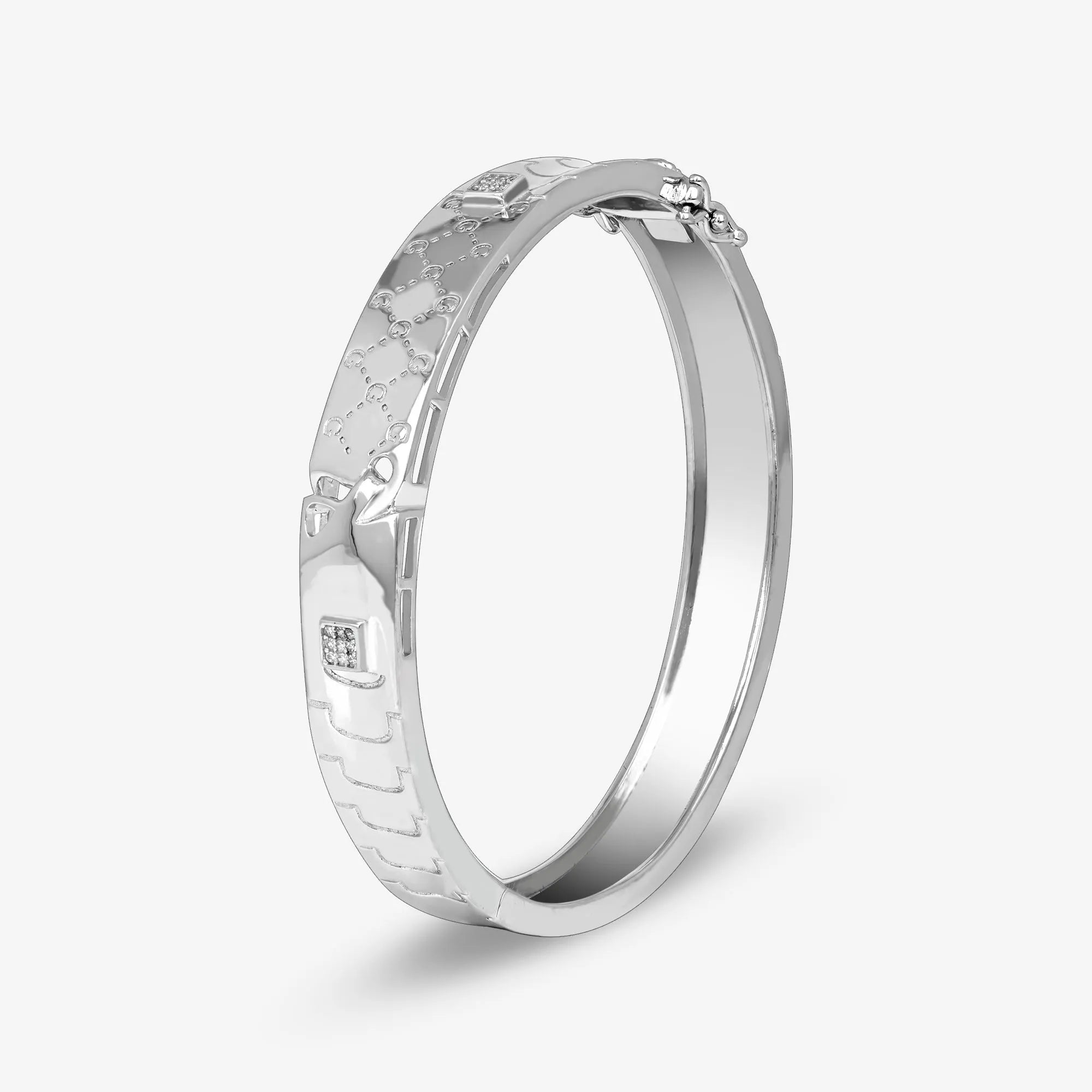 Silver Crisscross Kada - Touch925