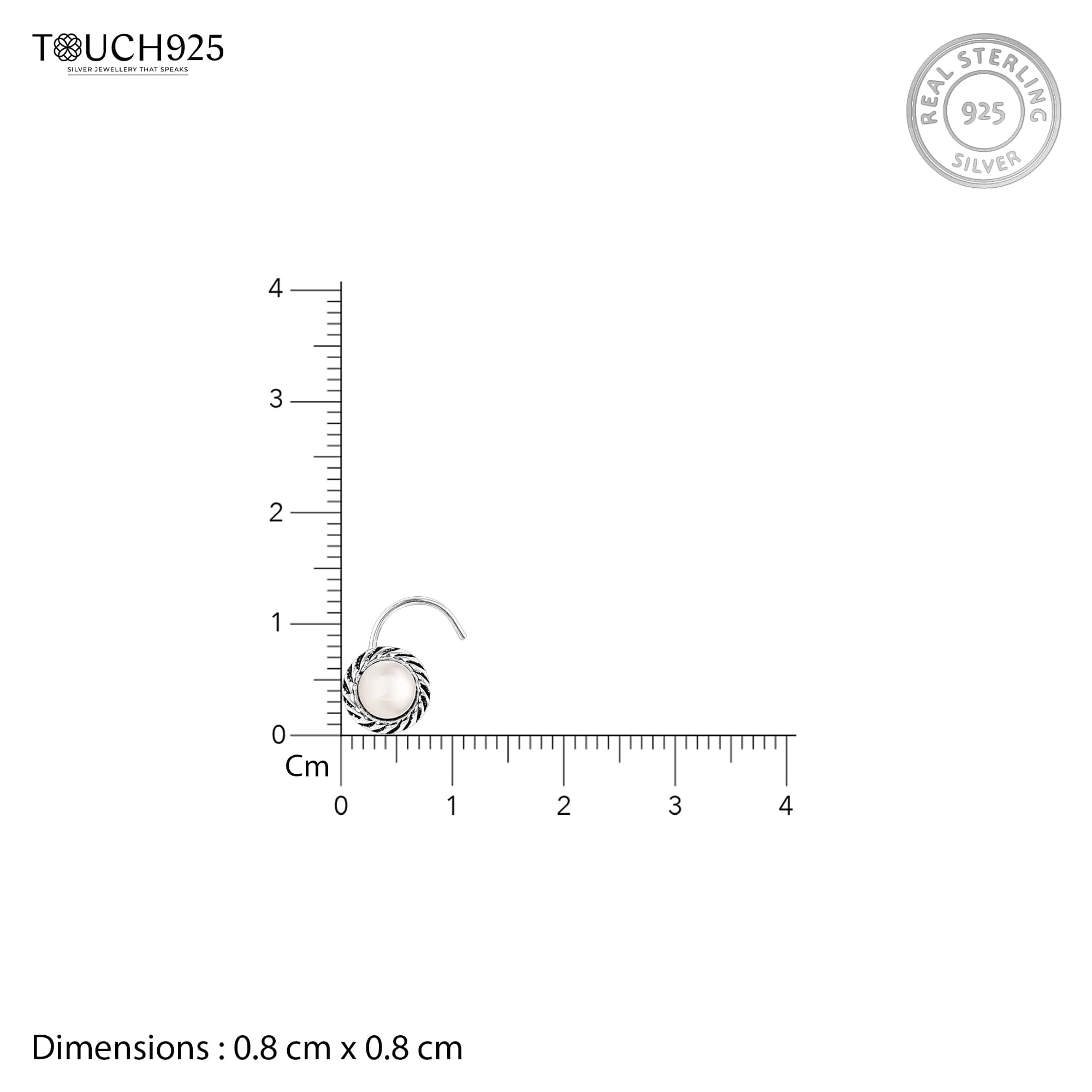 Pearl Oxidized Nose Pin