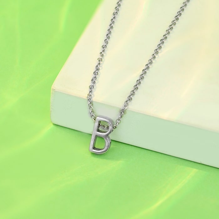 "B" Initial Necklace - Touch925
