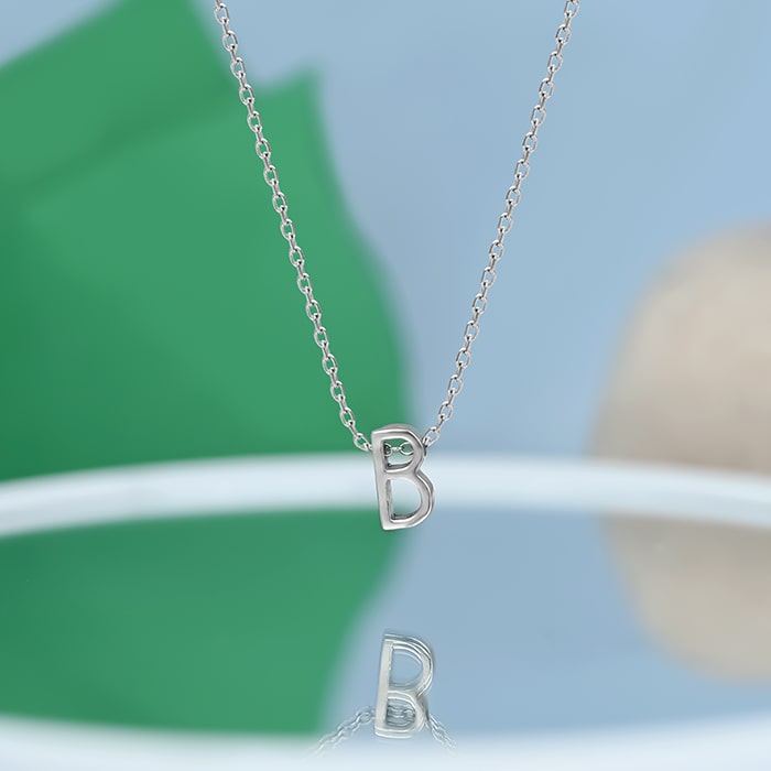 "B" Initial Necklace - Touch925