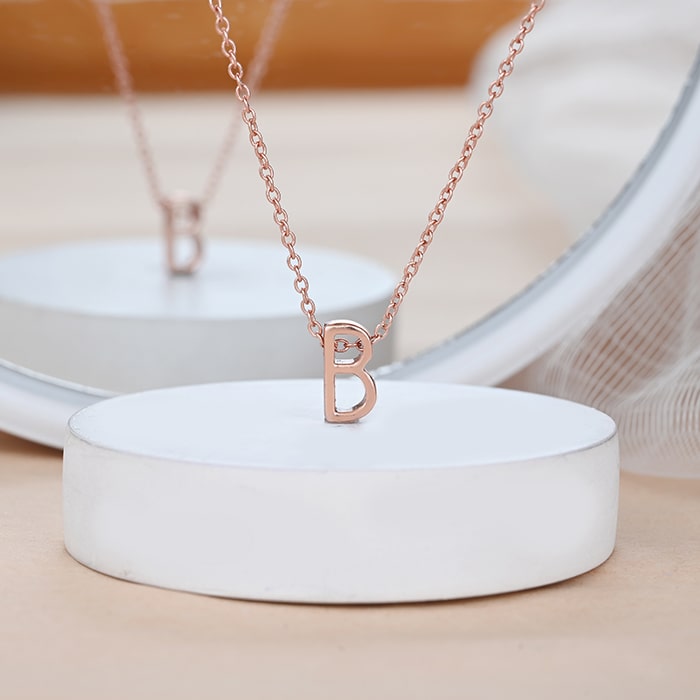 "B" Initial Necklace - Touch925