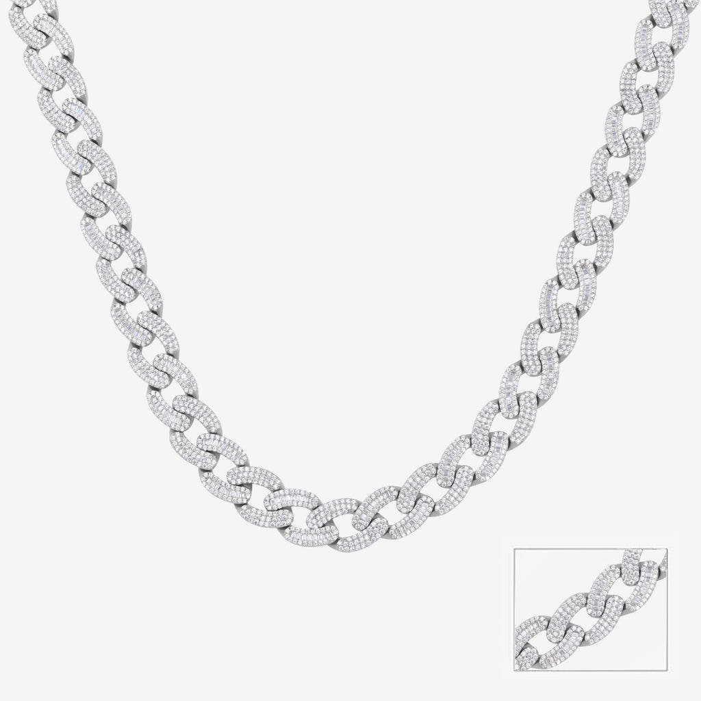 Zircon Radiance: An Oval-Link Chain