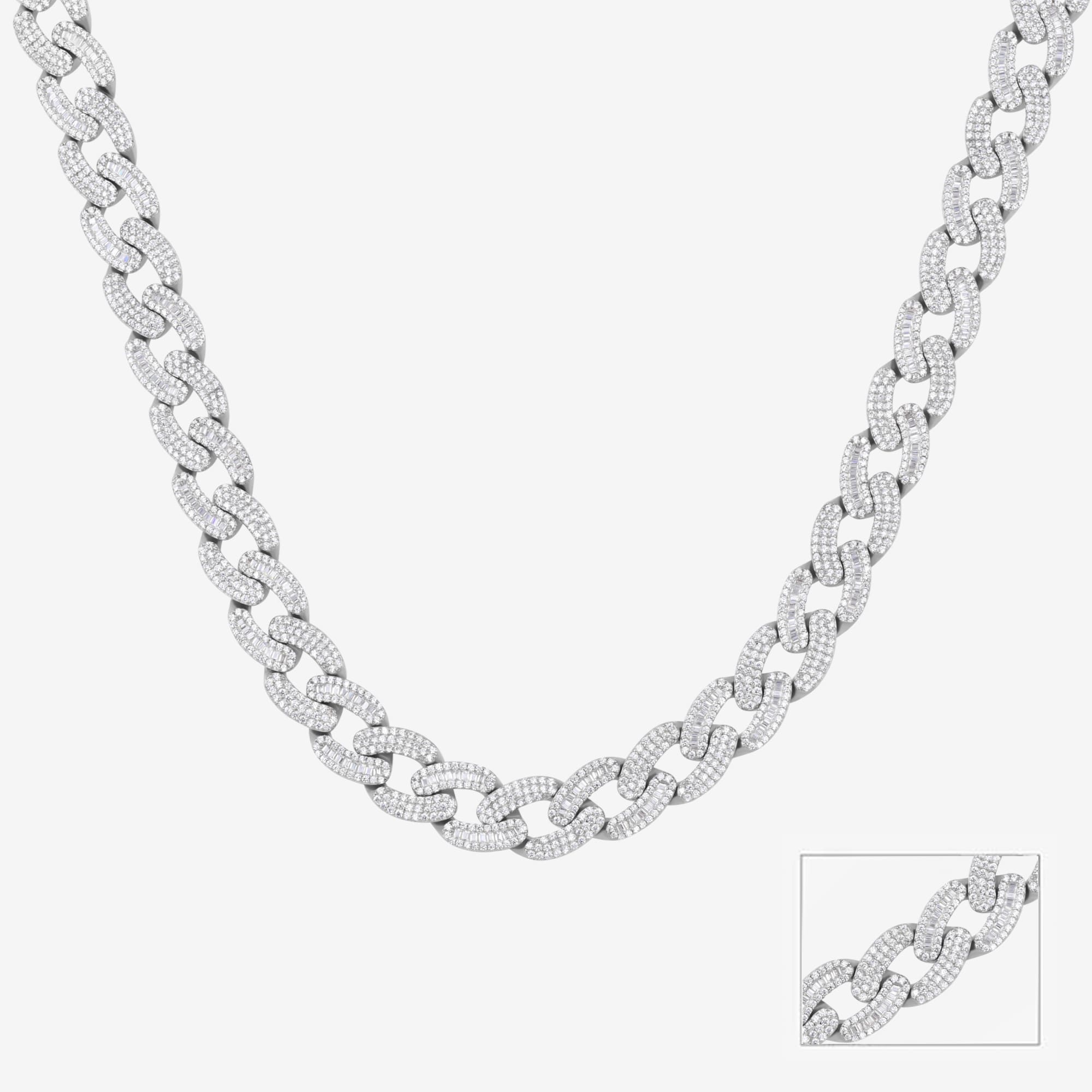 Zircon Radiance: An Oval-Link Chain