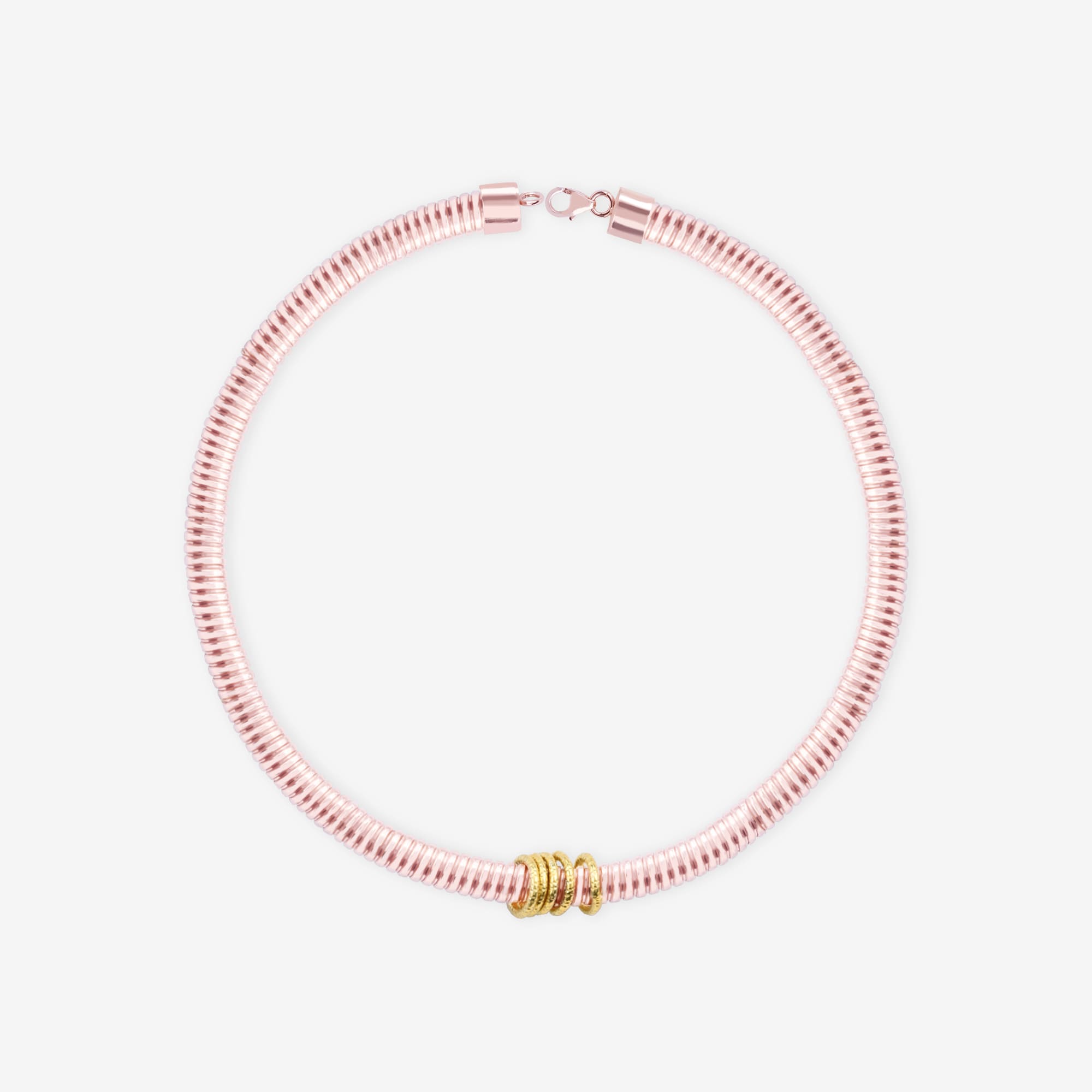 Twisted Rose Gold Charm Bracelet