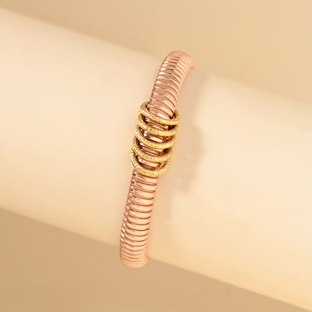 Twisted Rose Gold Charm Bracelet