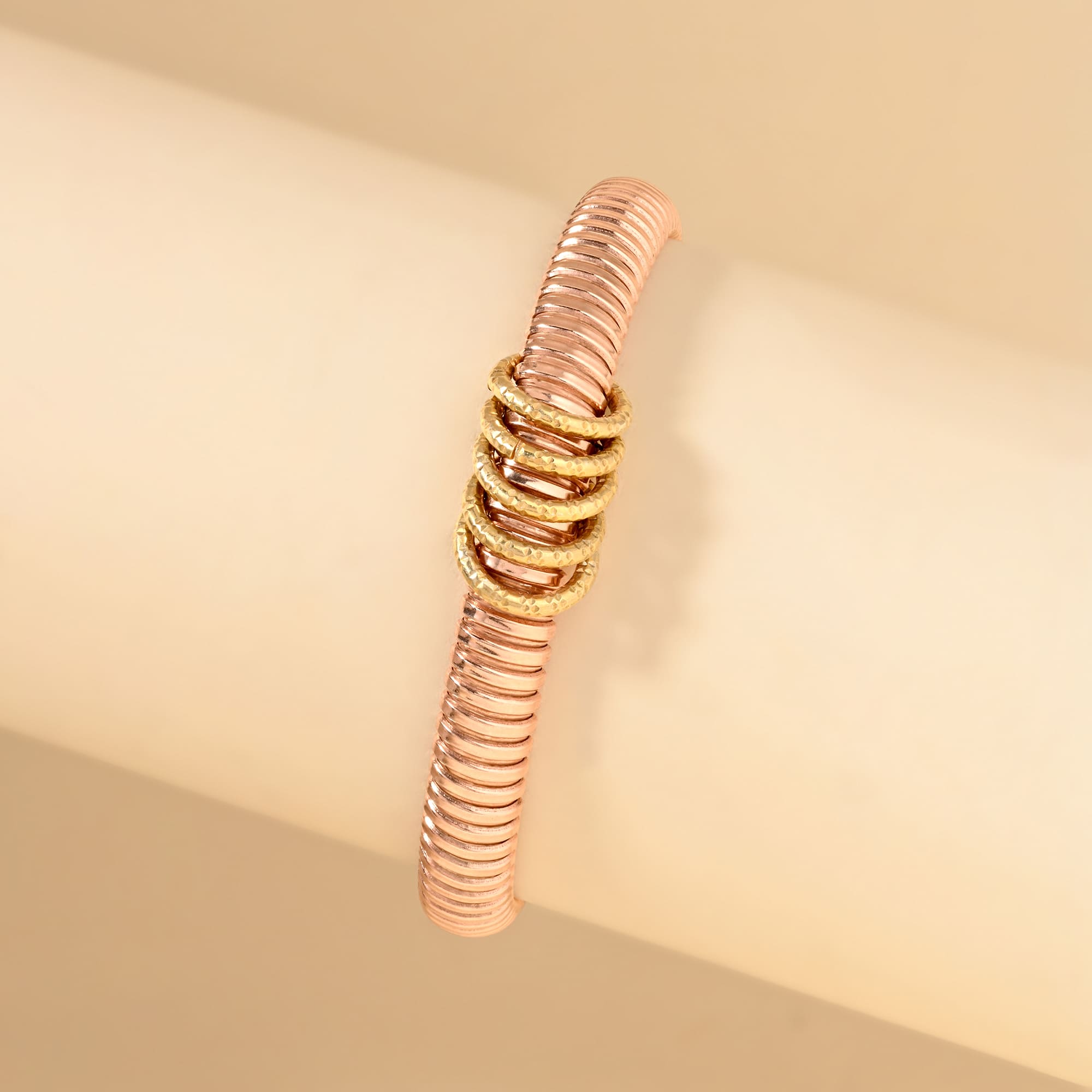 Twisted Rose Gold Charm Bracelet