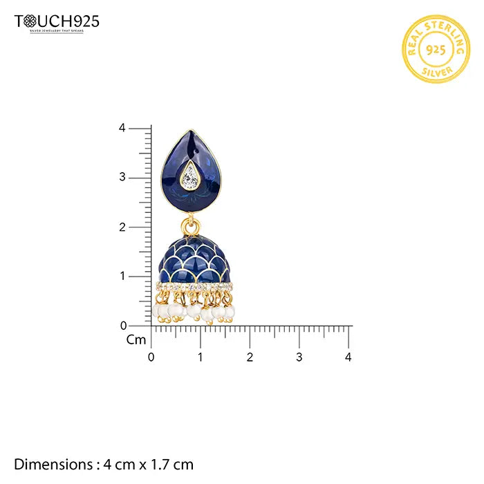 Navy Drop Jhumka
