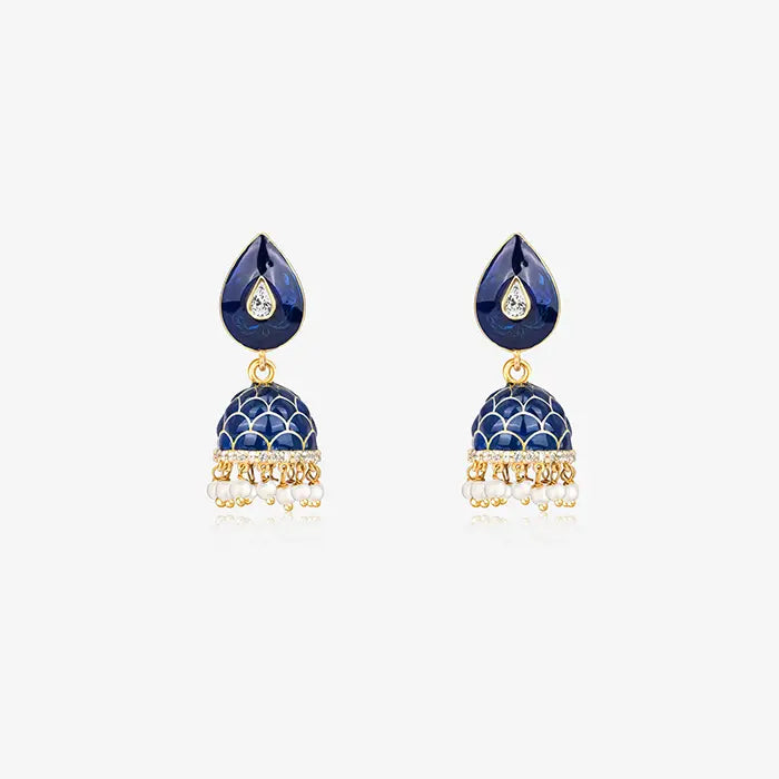 Navy Drop Jhumka