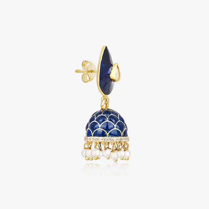 Navy Drop Jhumka