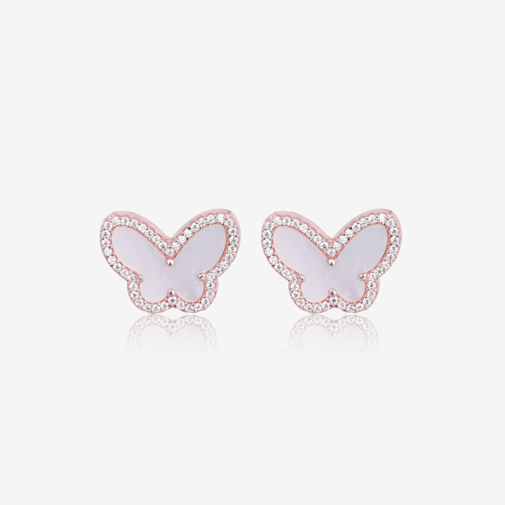 Rose Gold Butterfly Stone Set