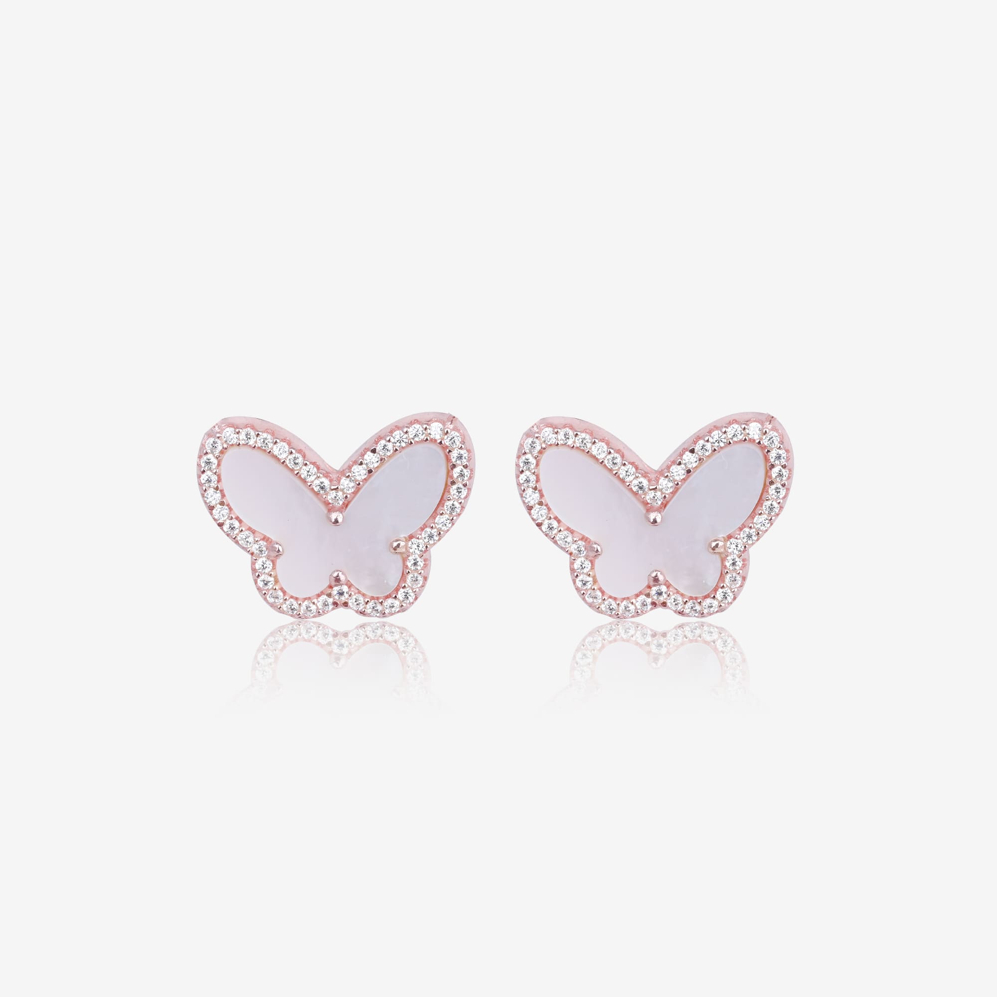 Rose Gold Butterfly Stone Set