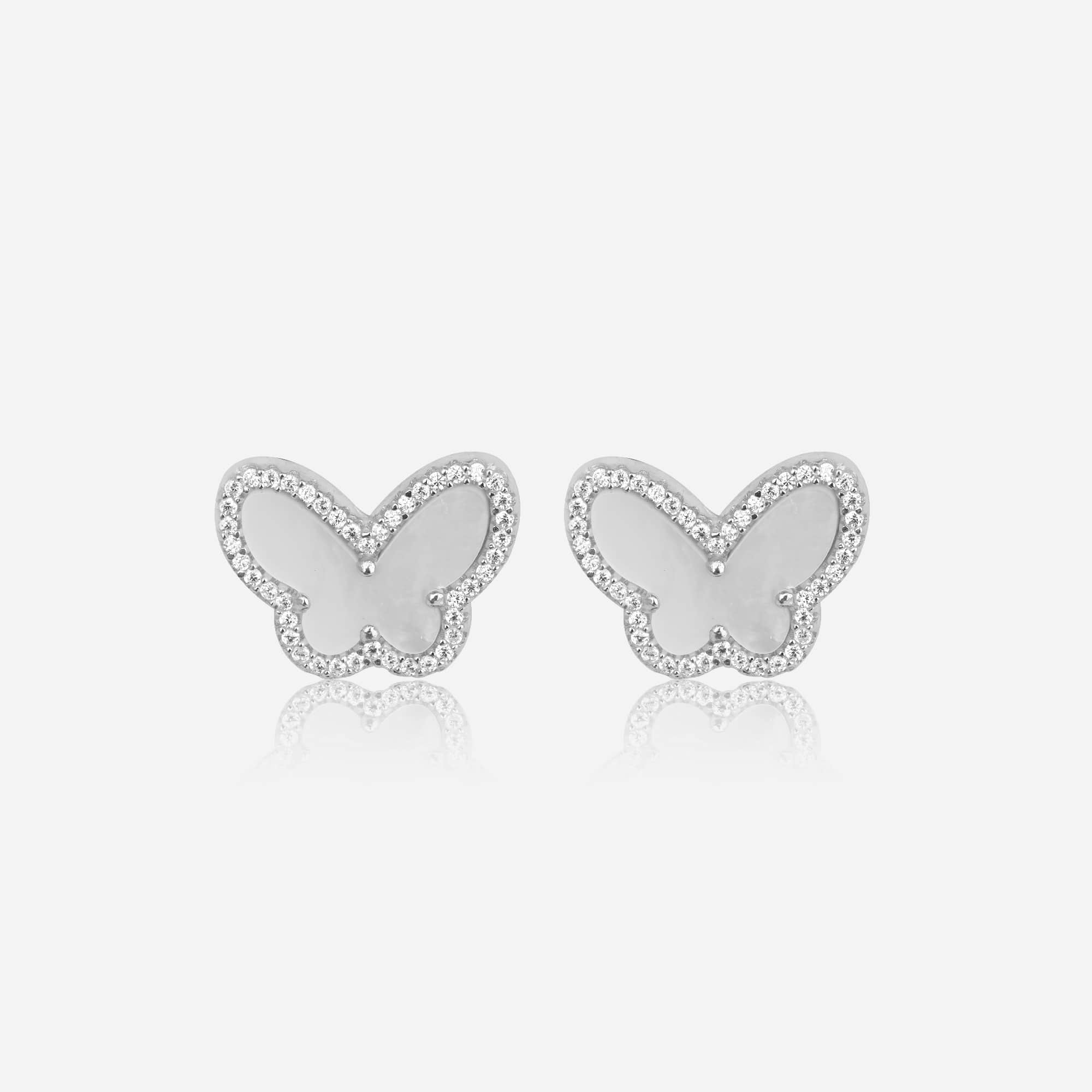 Rose Gold Butterfly Stone Set