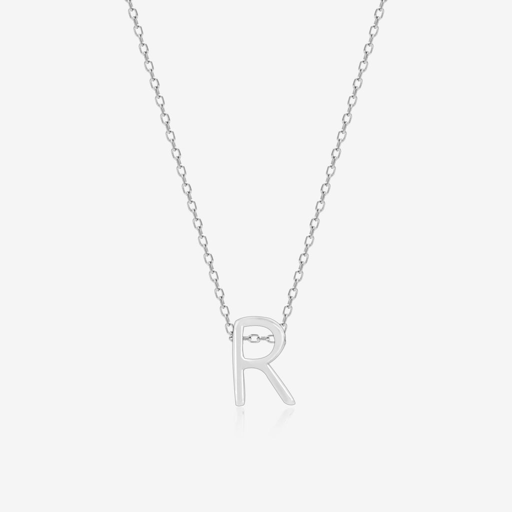Radiant R Initial Necklace