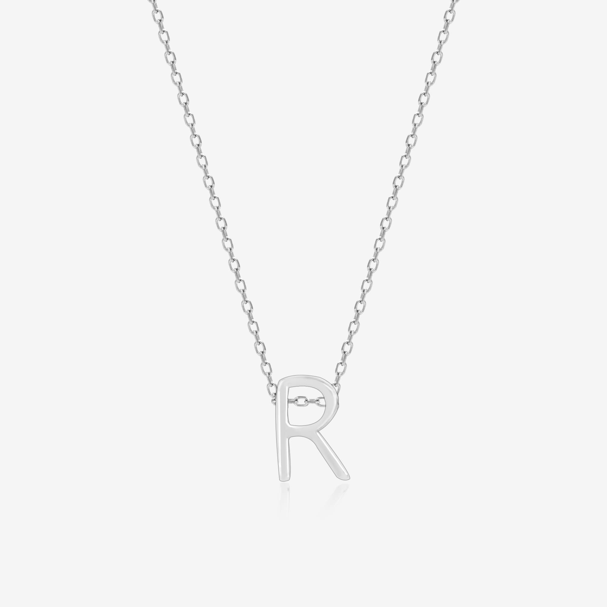 Radiant R Initial Necklace