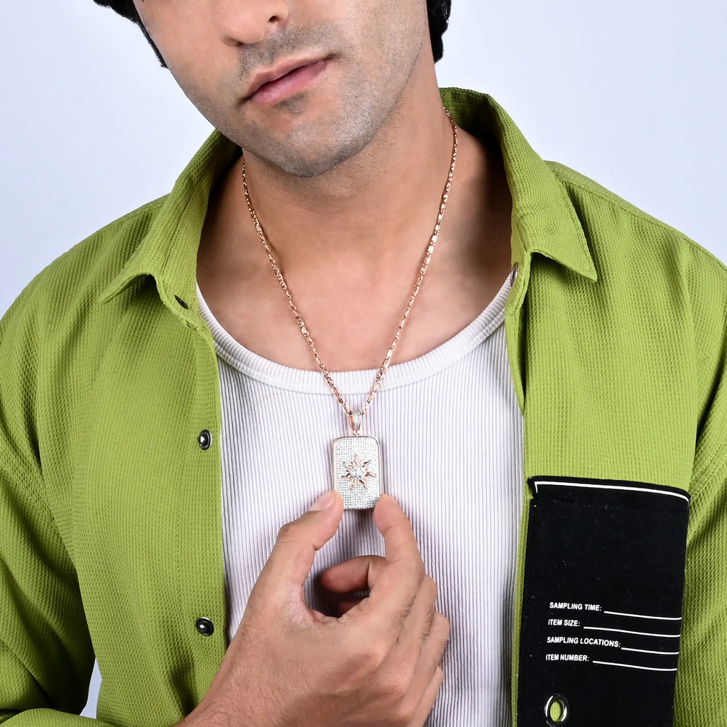 Radiant Dawn Zircon studded Rose Gold Locket