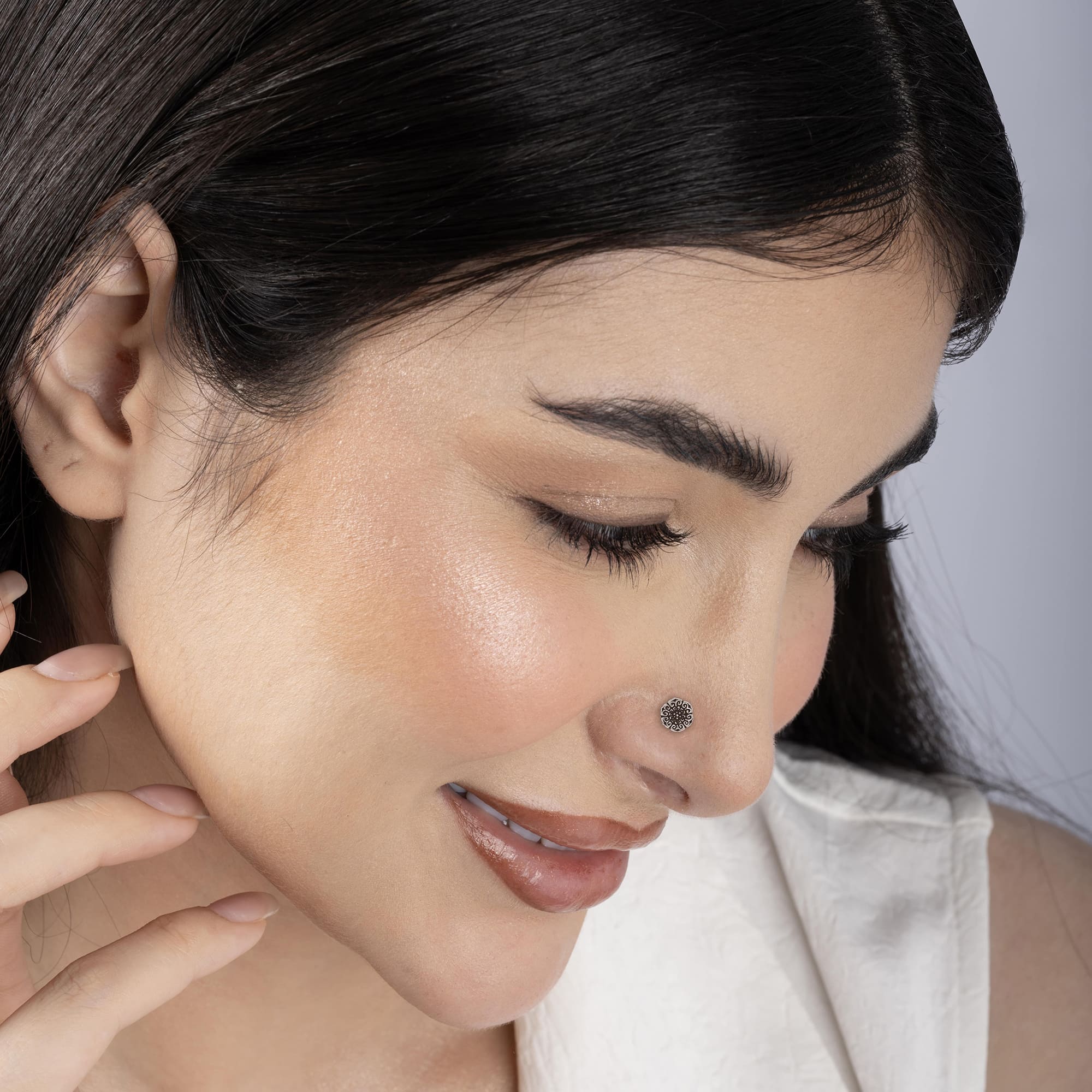 Oxidized Boho Nose Pin