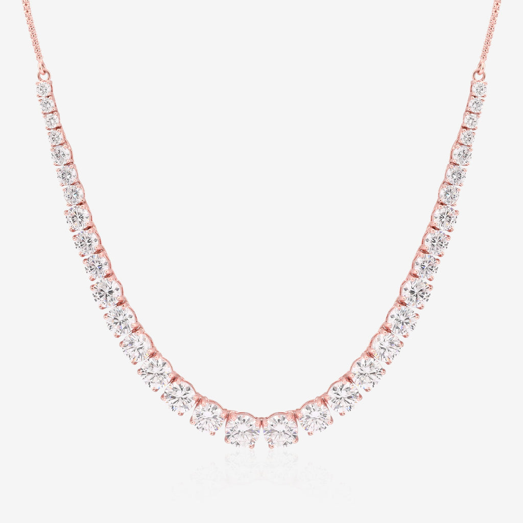 Classic Tennis Silver Necklace Set