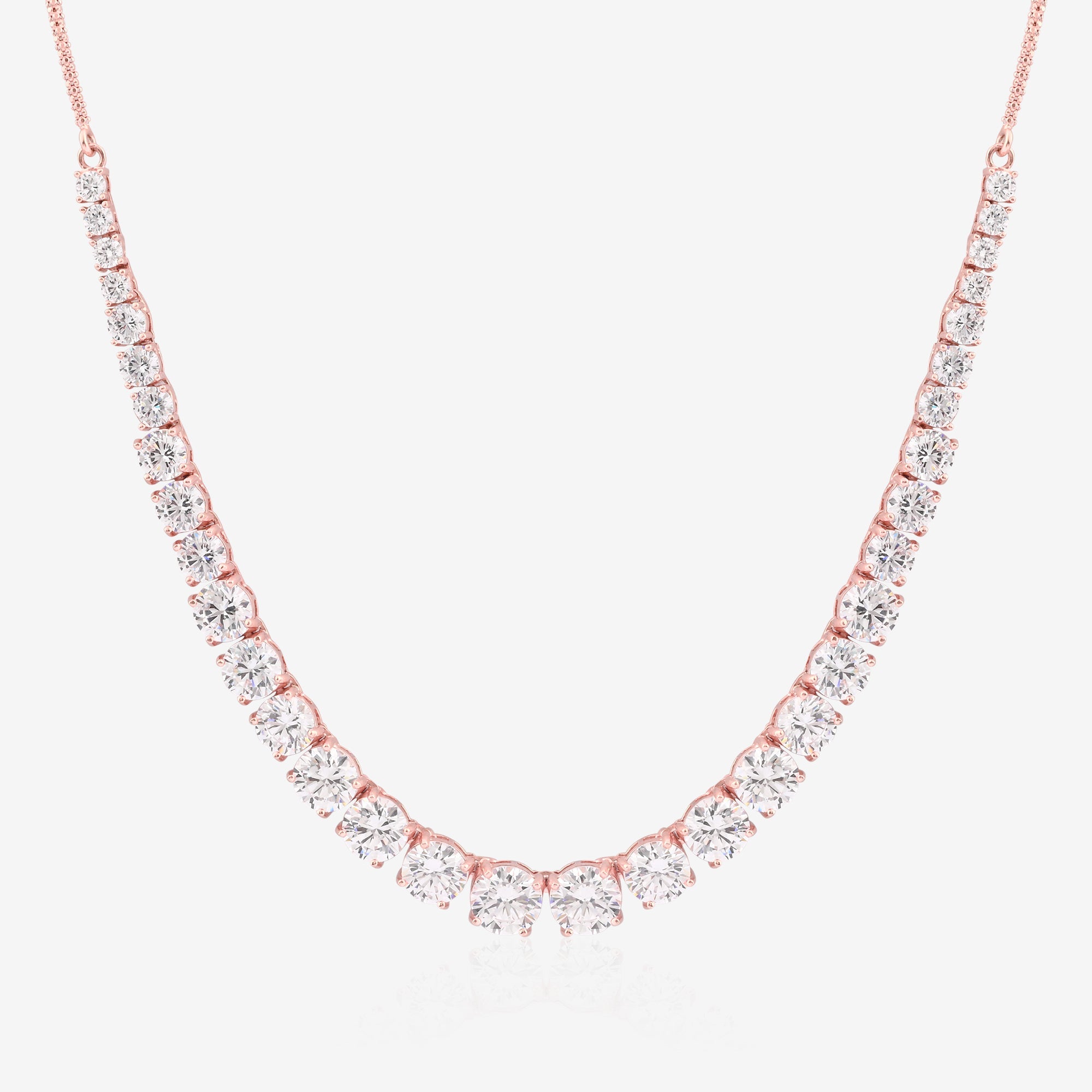 Classic Tennis Silver Necklace Set