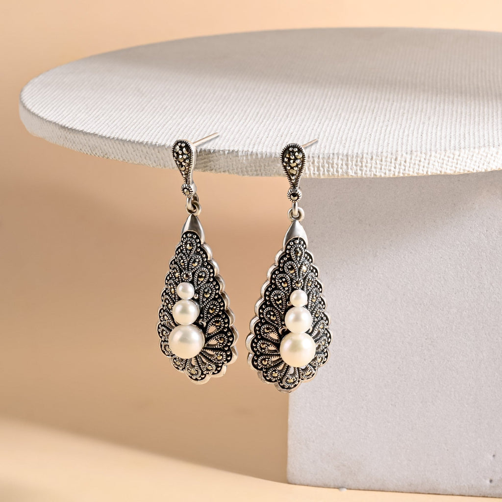 Silver Labyrinth Danglers