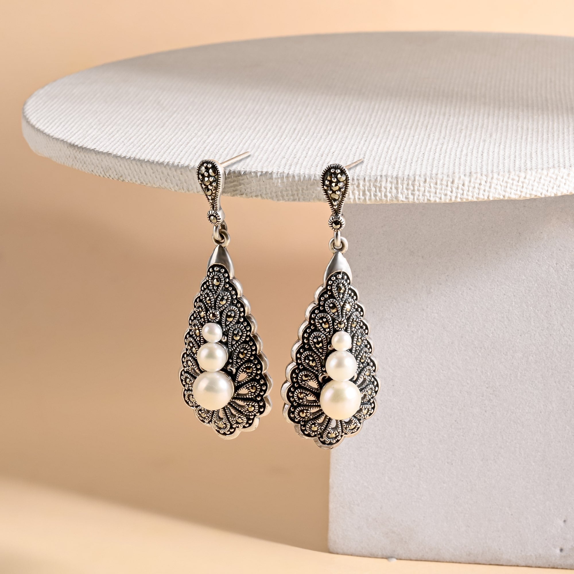 Silver Labyrinth Danglers