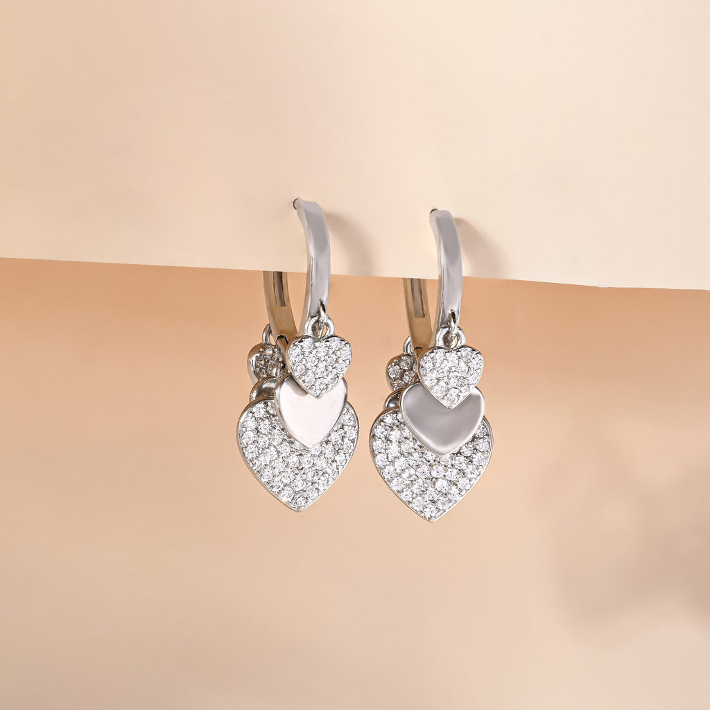 White Stone Charm Shaped Silver Bali