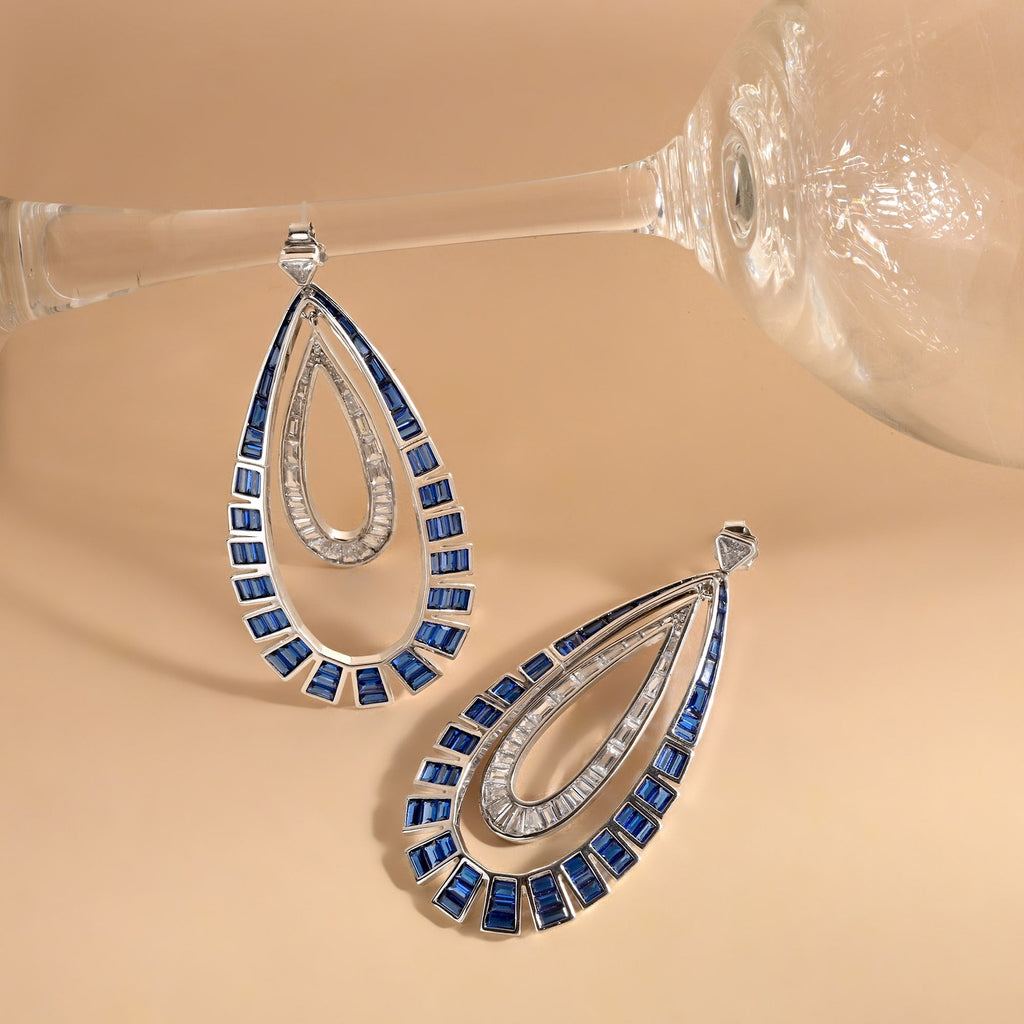 Double Layered Tear drop Dangle Earrings