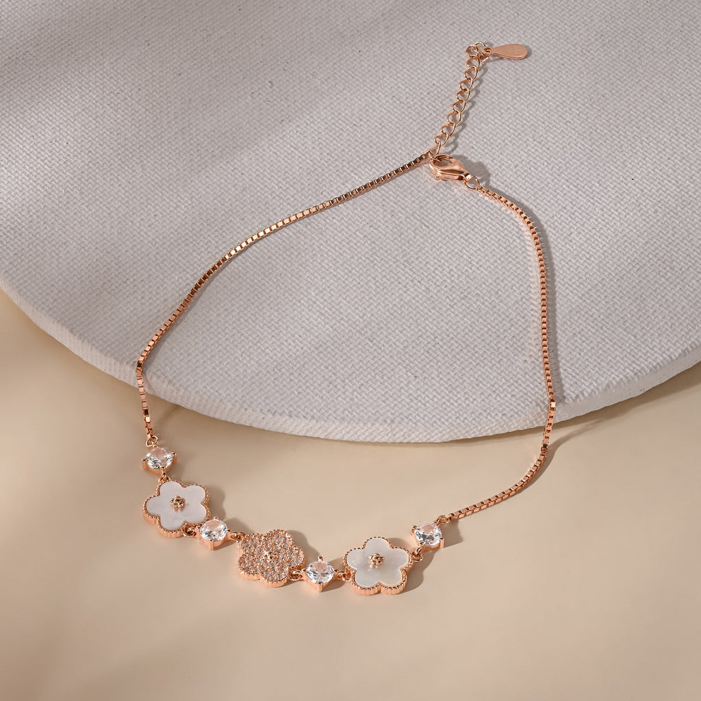 Flower Petal Stone Anklet