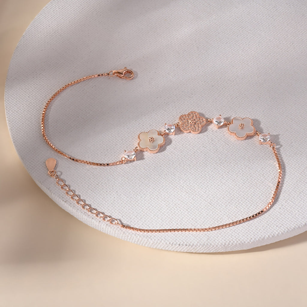 Flower Petal Stone Anklet