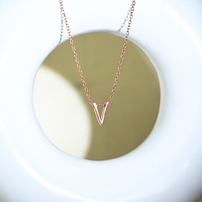 Vivid V Initial Necklace