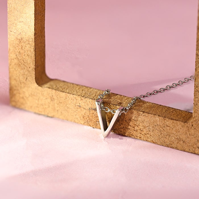Vivid V Initial Necklace