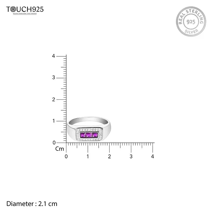Simple CZ Stone Ring - Touch925