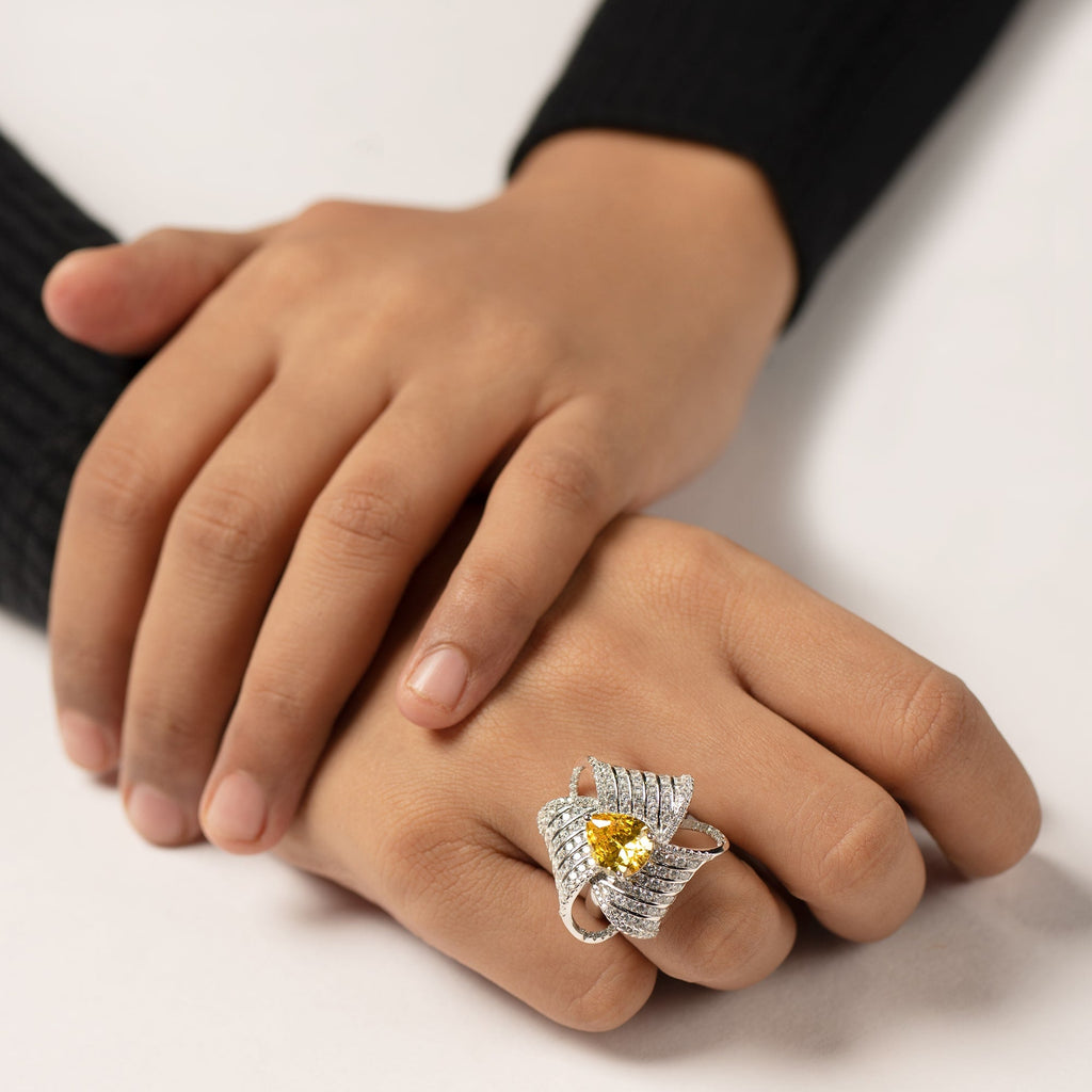 Sunburst Radiance Silver Ring