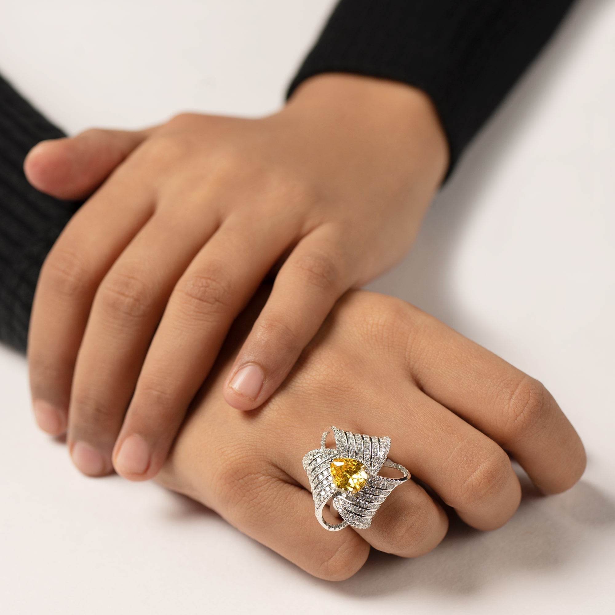 Sunburst Radiance Silver Ring