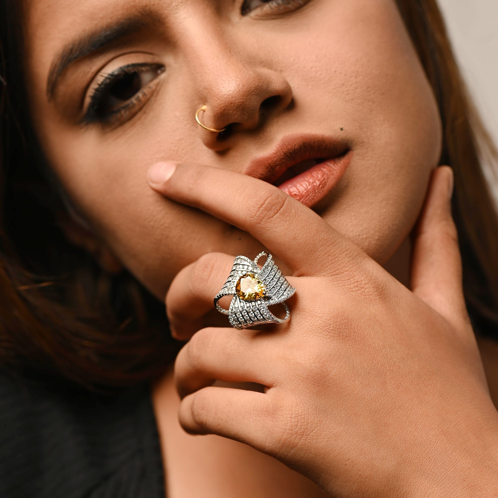 Sunburst Radiance Silver Ring