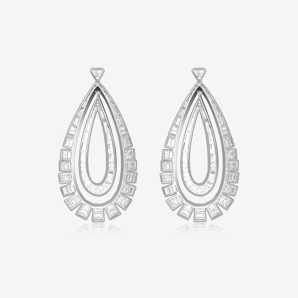 Double Layered Tear drop Dangle Earrings