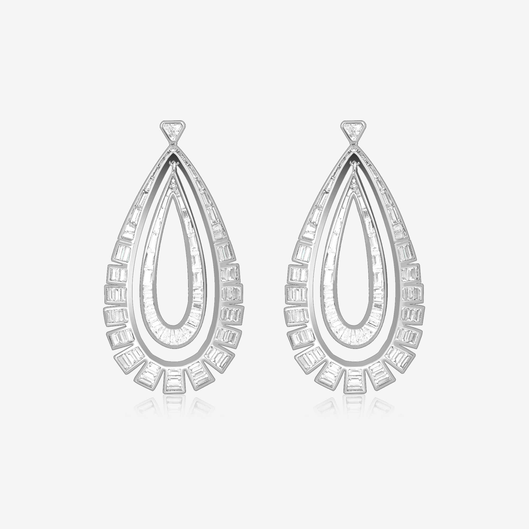 Double Layered Tear drop Dangle Earrings