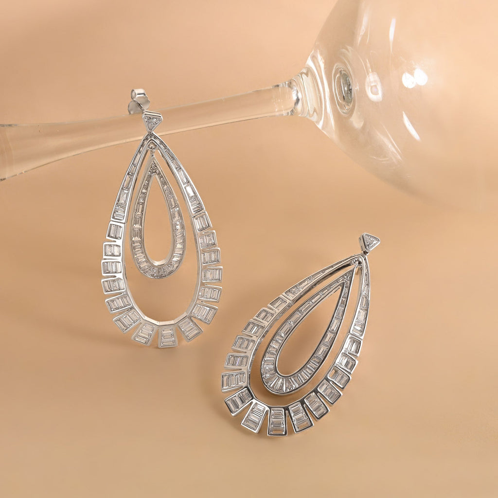 Double Layered Tear drop Dangle Earrings