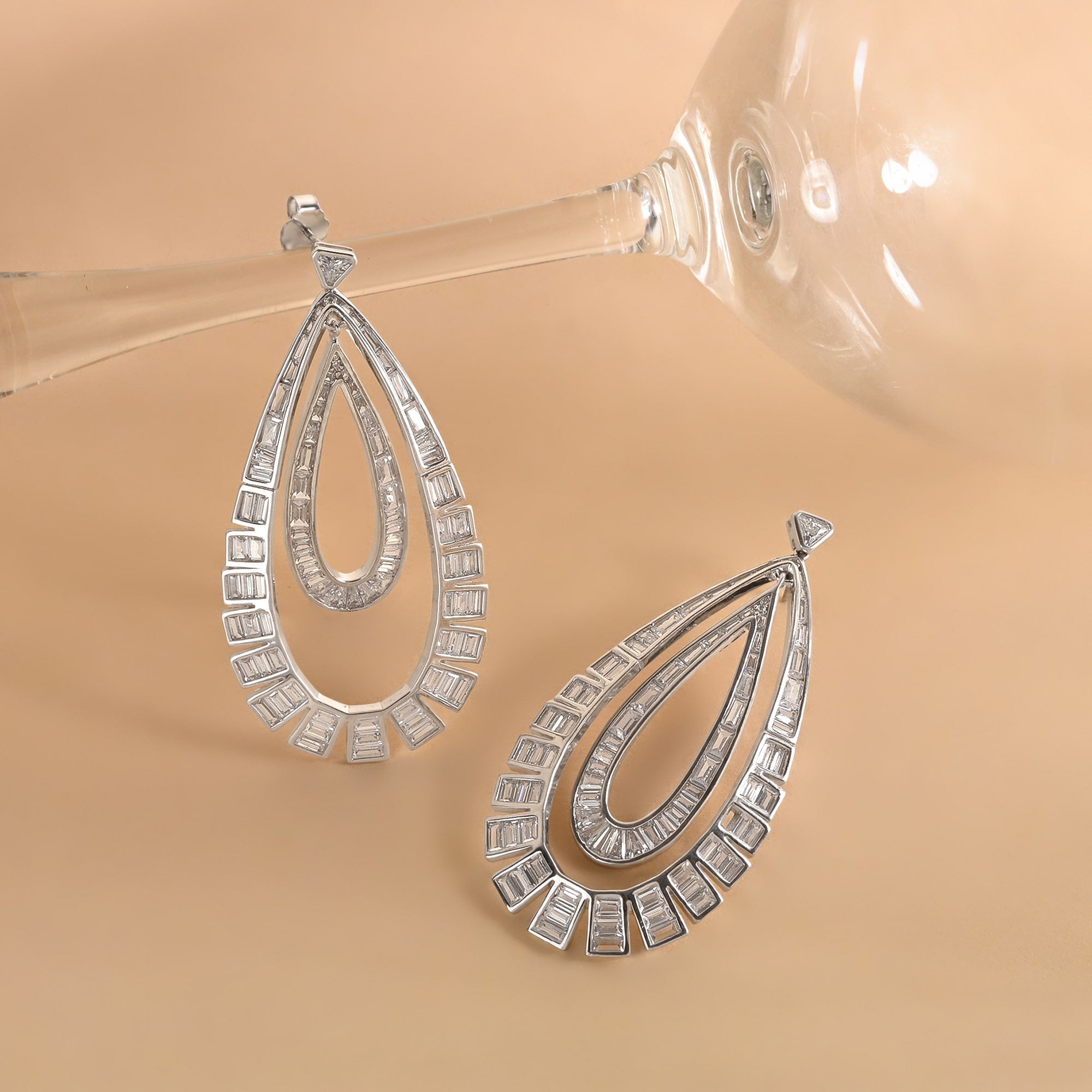 Double Layered Tear drop Dangle Earrings