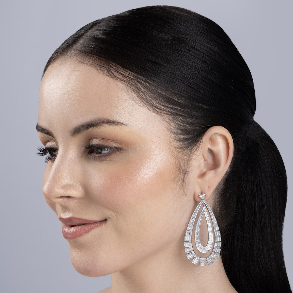 Double Layered Tear drop Dangle Earrings