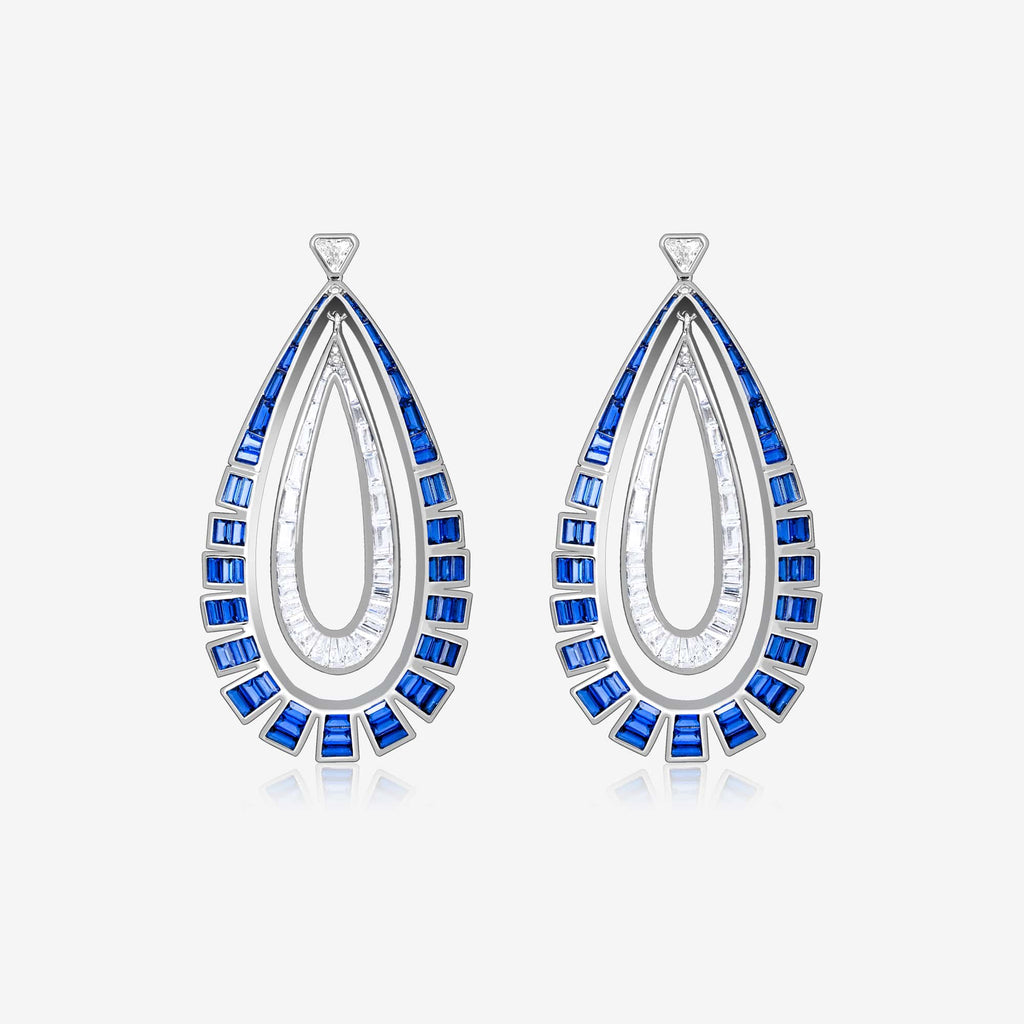 Double Layered Tear drop Dangle Earrings