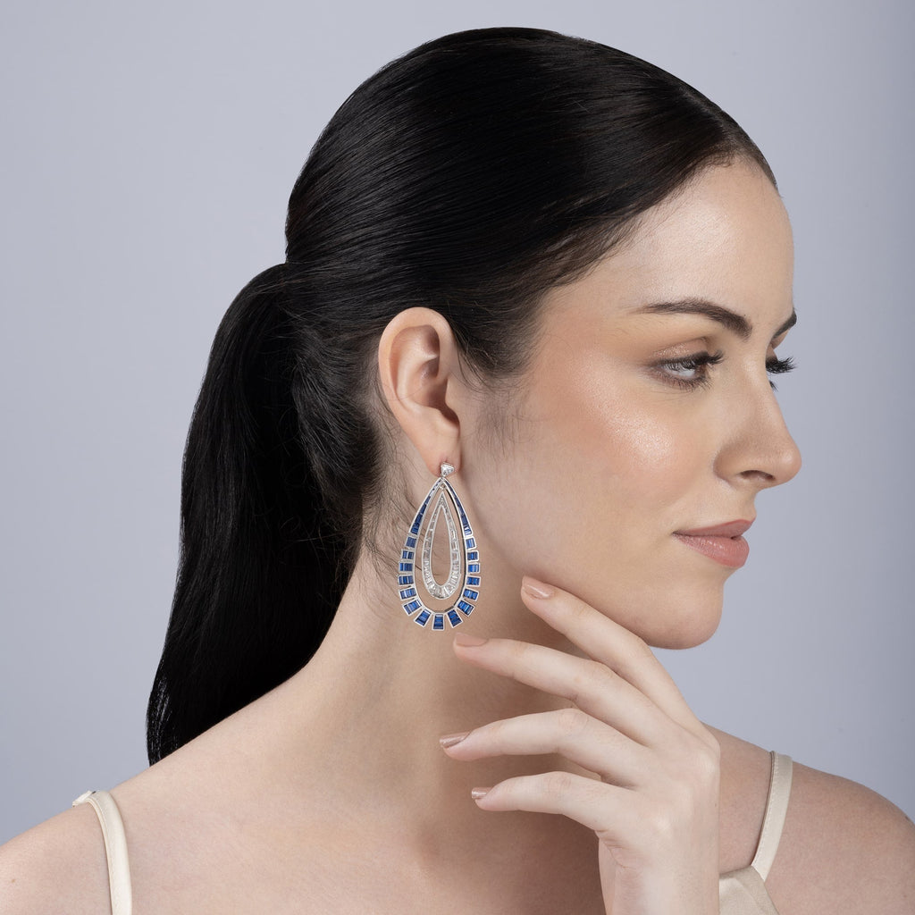 Double Layered Tear drop Dangle Earrings