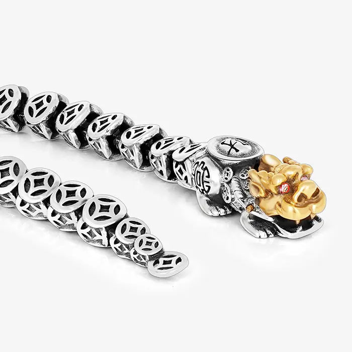 Silver Dragon Strike Bracelet