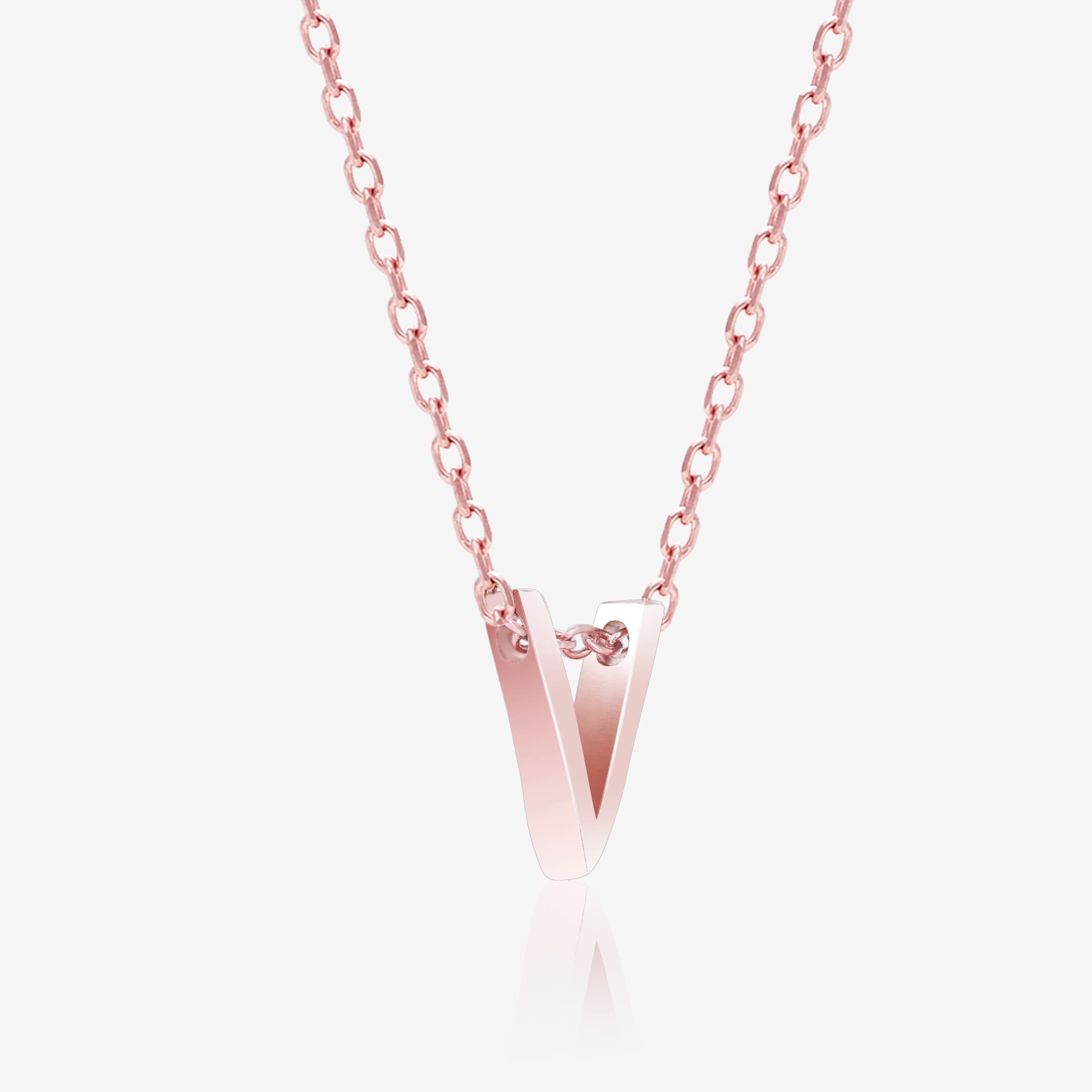 Vivid V Initial Necklace