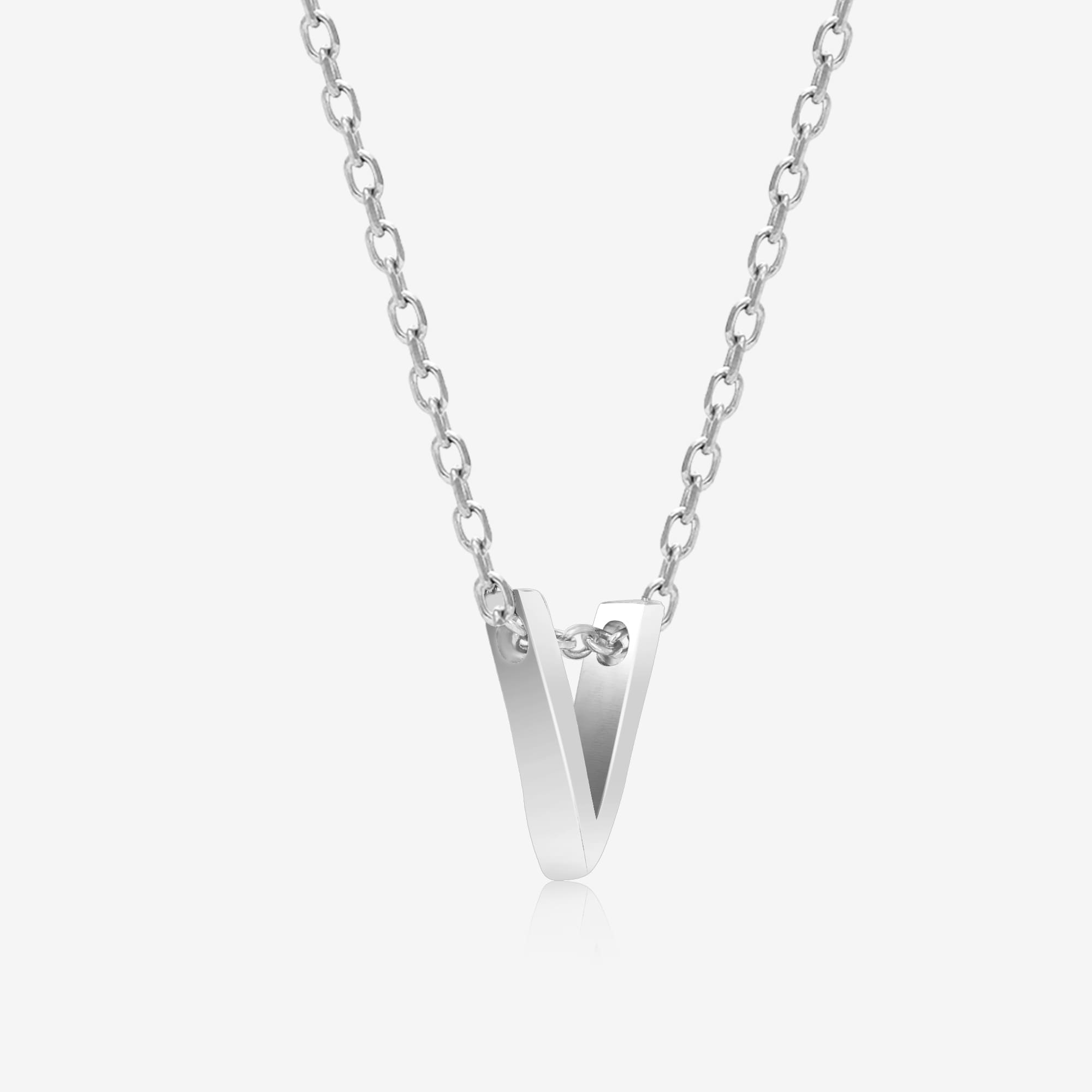 Vivid V Initial Necklace